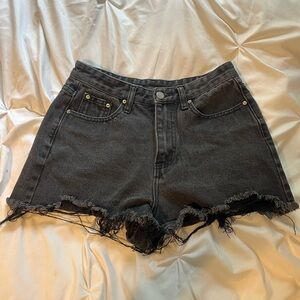 Black Small Jean Shorts Ripped